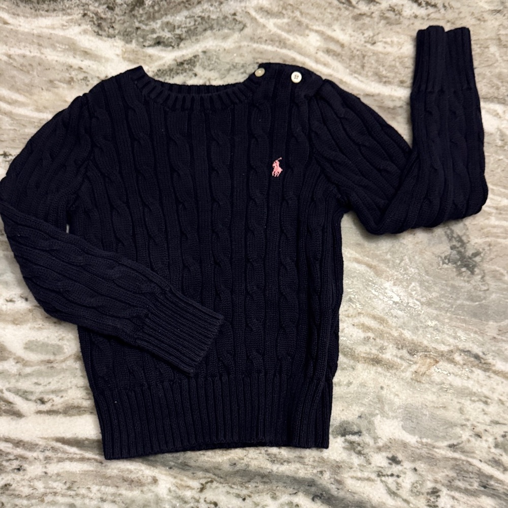 Navy Blue Cable Knit Ralph Lauren Sweater
